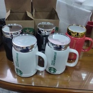Starbucks coffee mug  Size: 500ml White/Black/Red Stainless lid 100% actual photos of our customer's