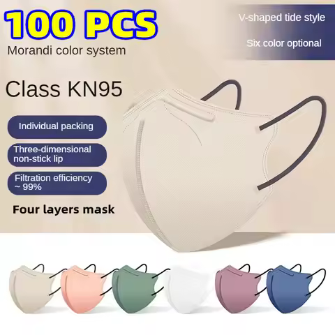 Kn95 Morandi color face mask 3D men's and women's high-value new model individual packing four layer