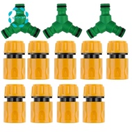 Garden Hose Quick Connector Kits 3 Pcs Snap on Hose Splitter (3 Way) 1/2 Inch 9 Pcs Hose End Quick Connector Fitting