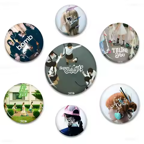 ILLIT Mini Album Anime Customizable Soft Button Pin For Women Creative Jewelry Funny Badge Cartoon L