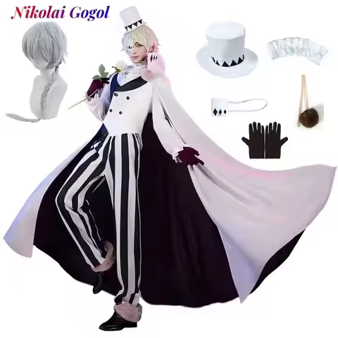 YUNDA Nikolai Gogol Cosplay Costume Anime Bungou BSD Season 4 Nikolai Cosplay Cloak Cape Uniform Sui