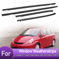 Set4เส้น คิ้วรีดน้ำประตู Honda JAZZ แจ๊ส ปี 2003-2007 คิ้วรีดน้ำ weather strip ยางรีดนำ้ขอบกระจก ยาง