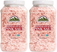 Himalayan Chef Pink Salt Coarse Grain, Salt for Grinder Refill -5 lbs Plastic Jar | 100% Natural Salt, Non-GMO &amp; Gluten Free - Pack of 2