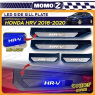 Car Honda HRV HR-V 2016 - 2020 LED Door Side Sill Plate Step Blue Interior Accessories Pintu Kereta