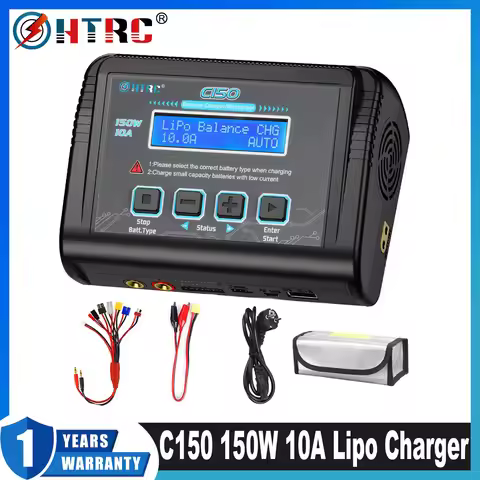 HTRC C150 RC Charger Balancer AC/DC 150W 10A Battery Discharger for LiPo LiHV LiFe Lilon NiCd NiMh P