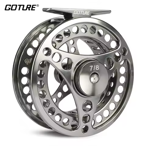 Goture 3/4 5/6 7/8 9/10 WT Fly Fishing Reel CNC Machine Cut Large Arbor Die Casting Aluminum Fly Ree