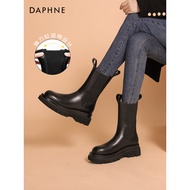Daphne Chelsea Boots Women's 2025 New Style Autumn Winter British Martin Boots Women's Cigarette Boo