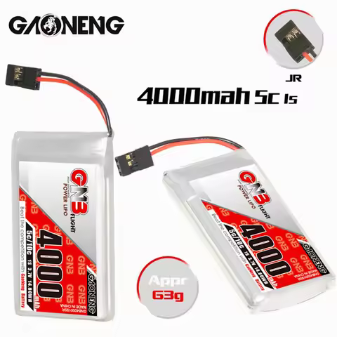 GNB MAX 10C 1S Lipo Battery 3.7V 4000mAh With JR Plug Transmitter Package For Sanwa M17 RC Remote Co