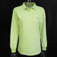 美國Arnold Palmer雨傘牌青色網眼透氣高爾夫長袖 POLO衫 L號