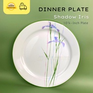 Corelle Round Dinner Plate Shadow Iris with Green Trim