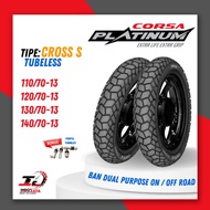 [BAYAR DI TEMPAT] BAN CORSA TUBELESS PLATINUM CROSS S RING 13 / BAN LUAR CROSS-S RING 13 (110/70-13 