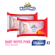 [Paket isi 2] KODOMO Tisu Basah Antibakterial Pink Bag isi 50