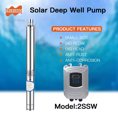 370W Solar Deep Well Pump DC 48V With Controller Solar Brushless Submersible Pump Flow 2.5T/H Head 3