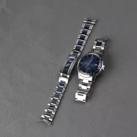 For Seiko Presage SRPB41 43 45 47 Cocktail Time - Rolamy 20mm Silver Polished Stainless Steel Watch 