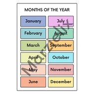 Months of the Year Laminated Poster for Kids | Educational Learning Chart | Waterproof Wall Display