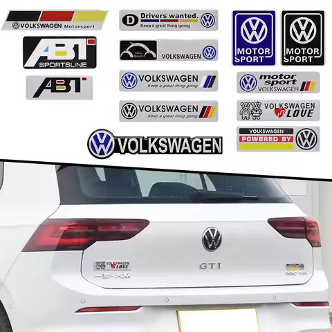 1Pcs 3D Metal Stickers Car Body Trunk Decals Auto Accessories For Volkswagen Passat B5 B6 CC Tiguan 