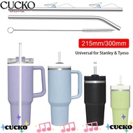 CUCKO 1Pcs Cup Straw, Silver Straight Bent Stainless Steel Straws, 6mm 8mm Reusable Drinking Replacement Straw for  30oz 40oz Tyeso Cup