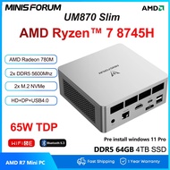 MINISFORUM UM870 Slim Ryzen 7 8745H Mini PC Windows 11 Pro DDR5 5600Mhz PCie 4.0 NVMe Wifi6E BT5.3