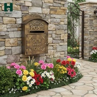 [Homyl] Vintage Mailbox Metal Wall Mounted Parcel Box Durable Outdoor Mailbox for Home Garden and Ap