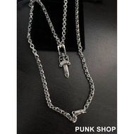 Necklace 925 Silver Large Sword Accessories Letter Chain Thick Necklace 0254