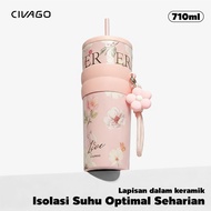 CIVAGO (26oz/768ml) Stainless Steel Coffee Tumbler with Ceramic Coating, Lid, and Vacuum Flask Tumbl