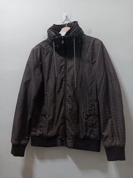 男～【EDWIN 愛德恩，EDOKATSU 江戶勝】M號54公分，方格紋刺繡LOGO 舖棉外套