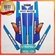 Honda win 100 1989 motorcycle polet list Striping Sticker Quality standard body listbiru StickerBaro