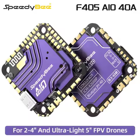 SpeedyBee F405 AIO 40A Flight controller 3S-6S For 2-4" Ultra-Light 5" FPV Drones