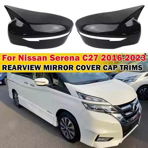 For Nissan Serena C27 2016-2023 Car Sticker Rearview Side Mirror Cover Wing Cap Exterior Case Trim A