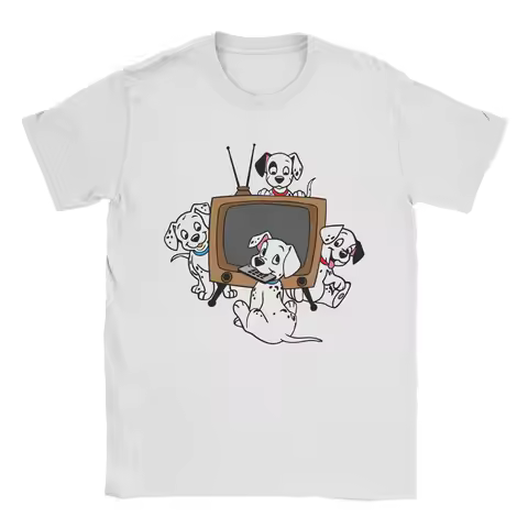 101 Dalmatians T-Shirt Summer 100% Cotton T Shirts For Couple Hip Hop Casual Tshirt Short Sleeve Str