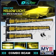 DVISUV Super Slim Car Light Single Row Led Light Bar Lamp 4300k Yellow Fog Light Spot / Flood Combo Beam for Car Motorcycle 4x4 Offroad Truck SUV 12V 24V