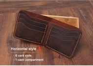 MUNUKI dompet kulit asli lelaki dompet Retro buatan tangan untuk lelaki tahan lama gila kuda kulit p