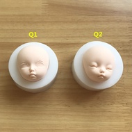 #[Q หน้าซิลิโคน ] ใบหน้าดินเหนียวนุ่มพิเศษ Fondant แม่พิมพ์ใบหน้า bjd ซิลิโคน SD ใบหน้าตุ๊กตา