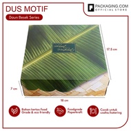 Box Nasi Kotak Kekinian Ukuran 18x17,5x7Cm Motif Daun Besek Catering