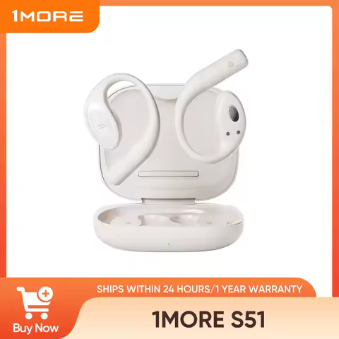 1MORE S51 Open Ear Bluetooth Headphones, Air Earhook, AI ENC Mic, HD Sound, Noise-Canceling Calls, 4
