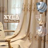 XYLA Blackout Dim-Out Sunblock Curtain / Langsir FREE Hook or Ring for Sliding Door and Window