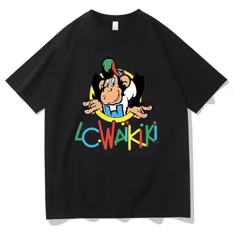 Men's Street Shooting Hip Hop Monkey T-shirt LC Waikiki Monkey Graphic Printed Cotton T-shirt Short 