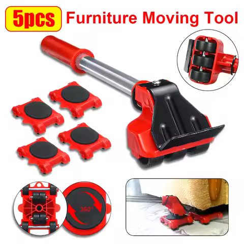 5Pcs/Set Furniture Dropshipping Mover Transport Set Quick Moving Tools Lifter Heavy Stuff Mover 4 Wh