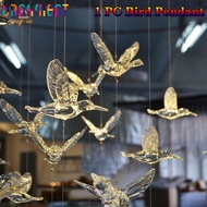 European Crystal Acrylic Hummingbird Pendent/ Ceiling Home Transparent Bird Ornaments/ Light Clear S