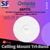 TP-Link EAP772 BE11000 Ceiling Mount Tri-Band Wi-Fi 7 Access Point | 380+ Client | 140m (1,500 ft) |