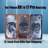 Housing for Iphone Xr To 17 Pro Battery Midframe Replacement Xr Like 17 Pro Back Cover Frame Xr To 1