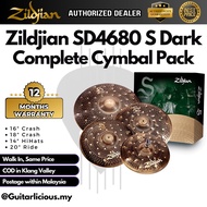 Zildjian SD4680 S Dark Cymbal Pack - 14" Hi-hats, 16" Crash, 18" Crash, 20" Ride ( S-Dark / ZILSD468