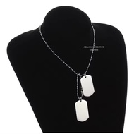 KALUNG PRIA MODEL BIJI LADA, Doble liontin, TITANIUM ASLI, ANTI KARAT