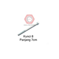 MESIN Flange Bolt M6x70 White Key 8 cvt engine block 6mm 7cm thread 10