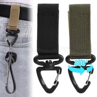 360° Rotating Climbing Buckle Portable Mountaineering Keychain Tactical Gear Backpack Hanger Double Layer Nylon Webbing Belt Fastener Triangle Backpack Hanging Buckle