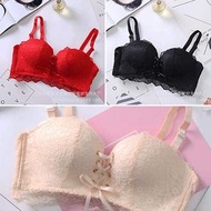 WOMAN WIRELESS STRAPLESS LACEY PUSH UP BRA NUBRA