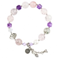 [VE] 1pc High-Quality Natural Super Seven Quartz Crystal Bead Bracelet, Gathering Natural Essence, C