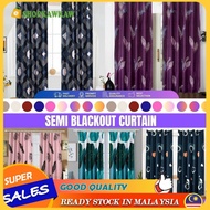 SKK_ Modern Semi Blackout 2in1 Curtain Hook Rod type Langsir Pintu Tingkap Door Curtain Ready Stock Malaysia CANTIK