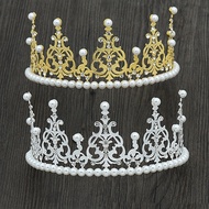 Birthday baking accessories: large crown, flowers, birthday cake decoration, high-gloss pearl headpi