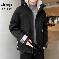 JEEP SPIRIT吉普 JEEP 棉服男冬季加厚保暖舒适夹克外套男士防寒服登山服 黑色 L